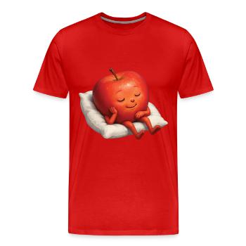 Apfel - Männer Premium Bio T-Shirt - Rot - Vorne - Damien (186cm)