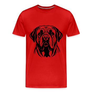 Tête de chien Mastiff - T-shirt bio Premium Homme - rouge - Devant - Damien (186cm)