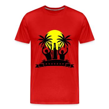 Île, Fête, Célébration, Bière - T-shirt bio Premium Homme - rouge - Devant - Damien (186cm)