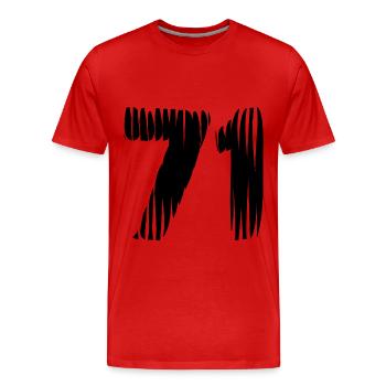 71 Zahl Trikot - Männer Premium Bio T-Shirt - Rot - Vorne - Damien (186cm)