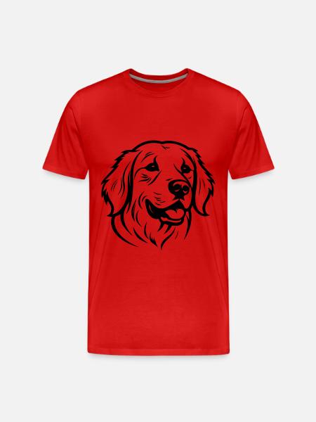 Golden Retriever Dog Head - Men's Premium Organic T-Shirt - red