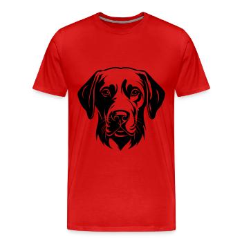 Tête de chien Labrador - T-shirt bio Premium Homme - rouge - Devant - Damien (186cm)
