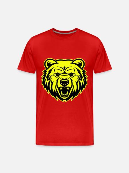 Bear Head Portrait Icon - Men's Premium Organic T-Shirt - red