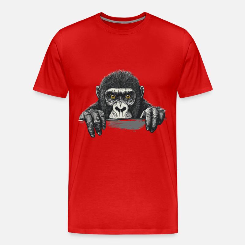 Gorilla - Männer Premium Bio T-Shirt - Rot