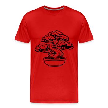 Bonsai Baum Symbol - Männer Premium Bio T-Shirt - Rot - Vorne - Damien (186cm)
