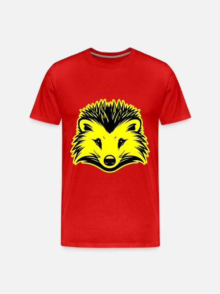 Igel Tier - Männer Premium Bio T-Shirt - Rot