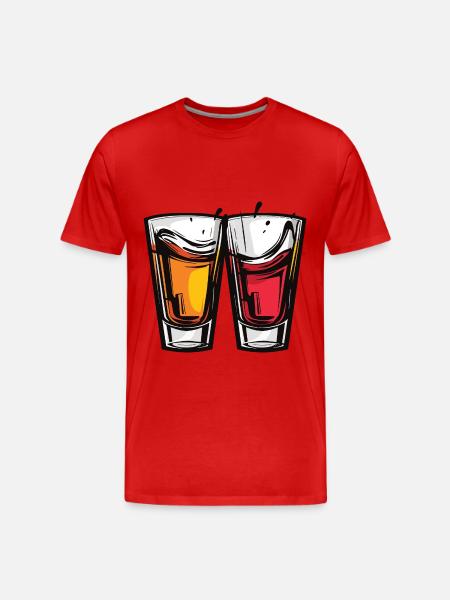 Tequila Glass Cheers Party - Men's Premium Organic T-Shirt - red