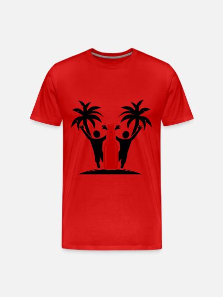 Drinking Beach Party - Männer Premium Bio T-Shirt - Rot