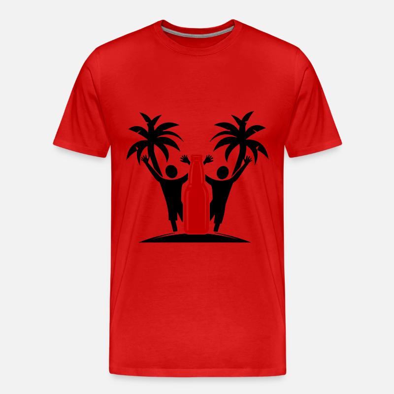 Drinking Beach Party - Männer Premium Bio T-Shirt - Rot