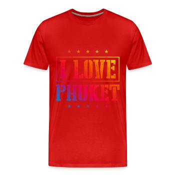 I Love Phuket - Männer Premium Bio T-Shirt - Rot - Vorne - Damien (186cm)