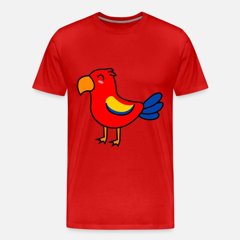 Papagai Comic Tier - Männer Premium Bio T-Shirt - Rot