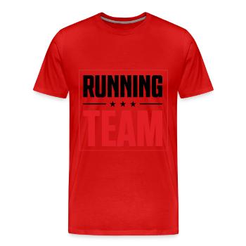 Équipe de course à pied - T-shirt bio Premium Homme - rouge - Devant - Damien (186cm)