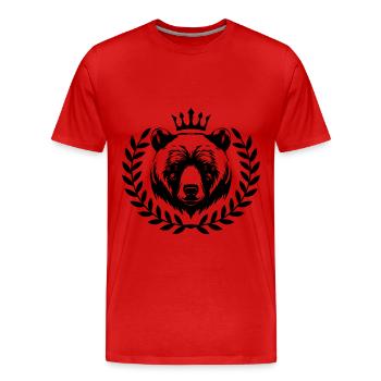 Bär Grizzly Tier - Männer Premium Bio T-Shirt - Rot - Vorne - Damien (186cm)