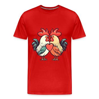 Couple Amour Couple Amoureux - T-shirt bio Premium Homme - rouge - Devant - Damien (186cm)