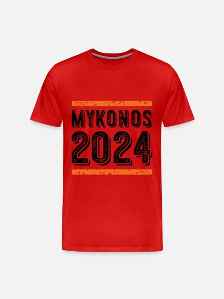 Mykonos Millésime 2024 - T-shirt bio Premium Homme - rouge