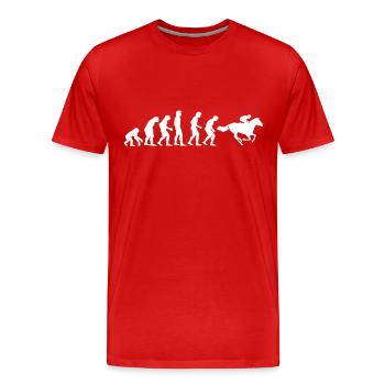horse racing evolution - Men's Premium Organic T-Shirt - red - Front - Damien (186cm)