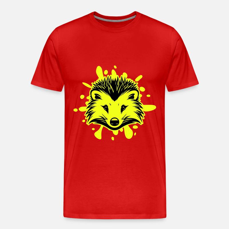 Igel Tier - Männer Premium Bio T-Shirt - Rot