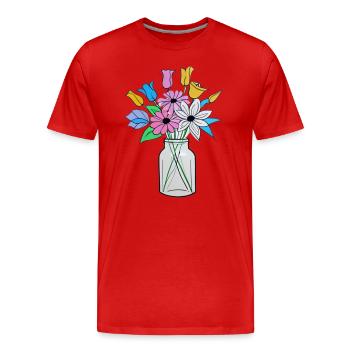 Beautiful flower mix - Men's Premium Organic T-Shirt - red - Front - Damien (186cm)