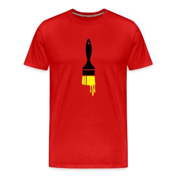 gouttes de peinture pinceau - T-shirt bio Premium Homme - rouge - Devant - Damien (186cm)