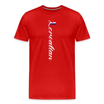 Croatia - Men's Premium Organic T-Shirt - red - Front - Damien (186cm)