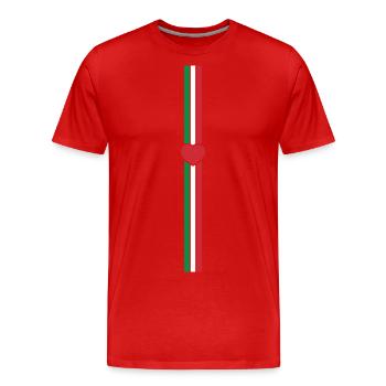 Italien Flagge Linie Vertikal - Männer Premium Bio T-Shirt - Rot - Vorne - Damien (186cm)