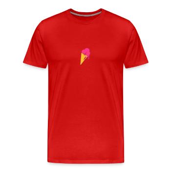 eis, Eiskrem, waffel, Sommer - T-shirt bio Premium Homme - rouge - Devant - Damien (186cm)