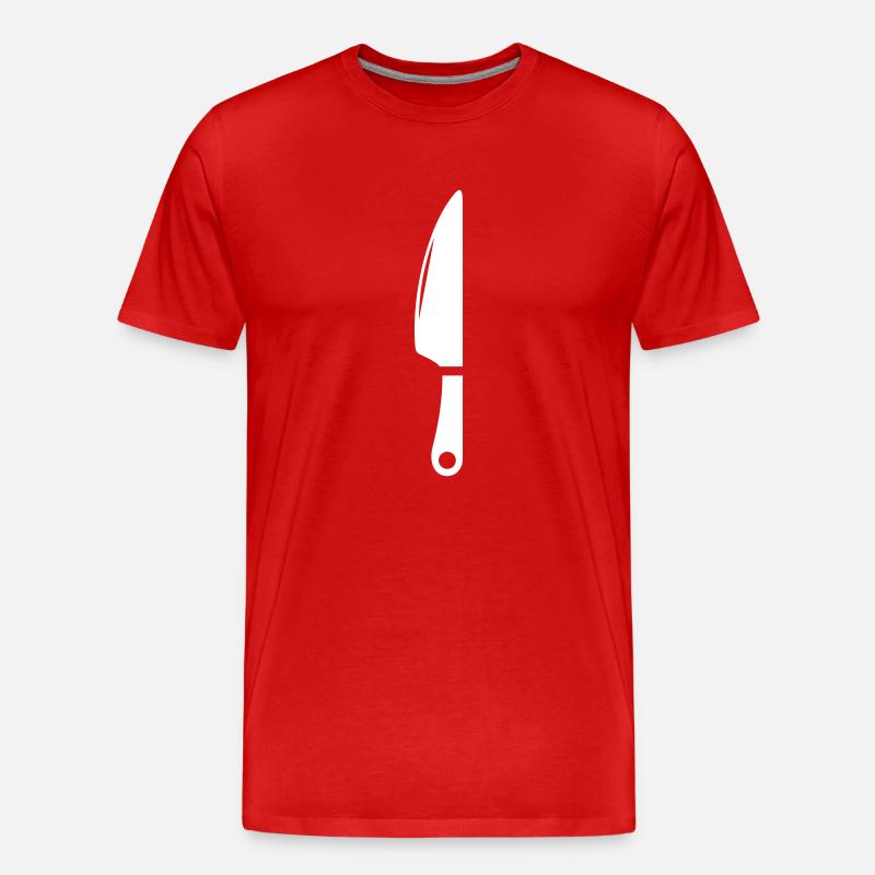 Messer icon - Männer Premium Bio T-Shirt - Rot