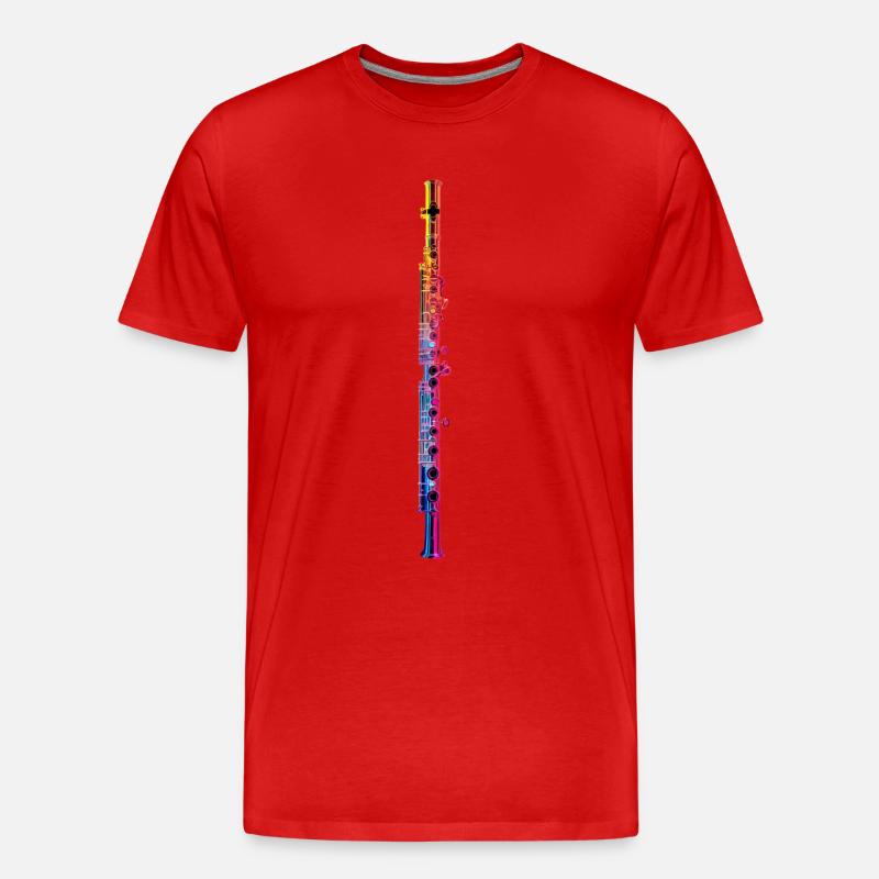 Querflöte - Männer Premium Bio T-Shirt - Rot