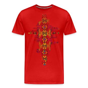 Word Up - Men's Premium Organic T-Shirt - red - Front - Damien (186cm)