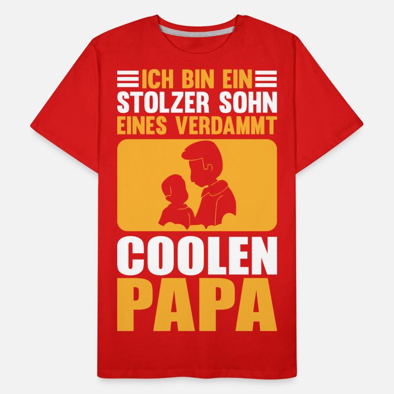 Ich bin stolzer Sohn eines verdammt coolen Papa Männer Premium Bio T-Shirt