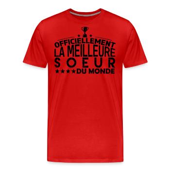 Soeur la meilleure soeur cadeau pour soeur - T-shirt bio Premium Homme - rouge - Devant - Damien (186cm)