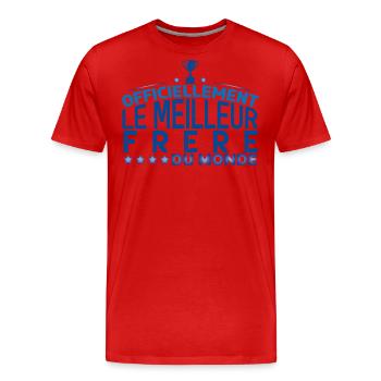 frère meilleur frère mon frérot cadeau frère !! - T-shirt bio Premium Homme - rouge - Devant - Damien (186cm)