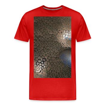 Ouvrir la voie à un pays des merveilles 3D - T-shirt bio Premium Homme - rouge - Devant - Damien (186cm)