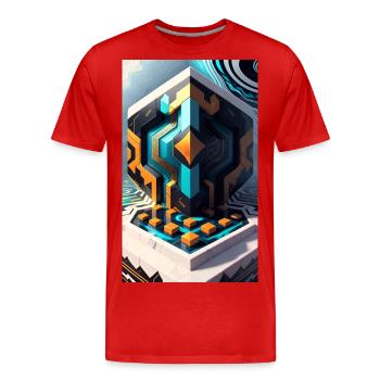 Mystical Forms - Men's Premium Organic T-Shirt - red - Front - Damien (186cm)