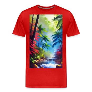 Caribbean - Men's Premium Organic T-Shirt - red - Front - Damien (186cm)