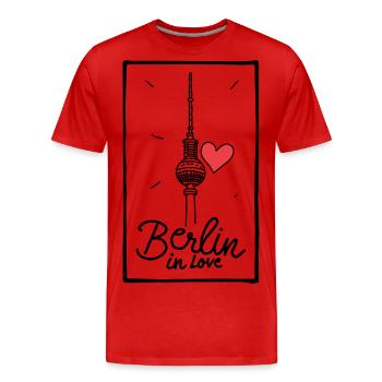 Berlin in Love - Men's Premium Organic T-Shirt - red - Front - Damien (186cm)