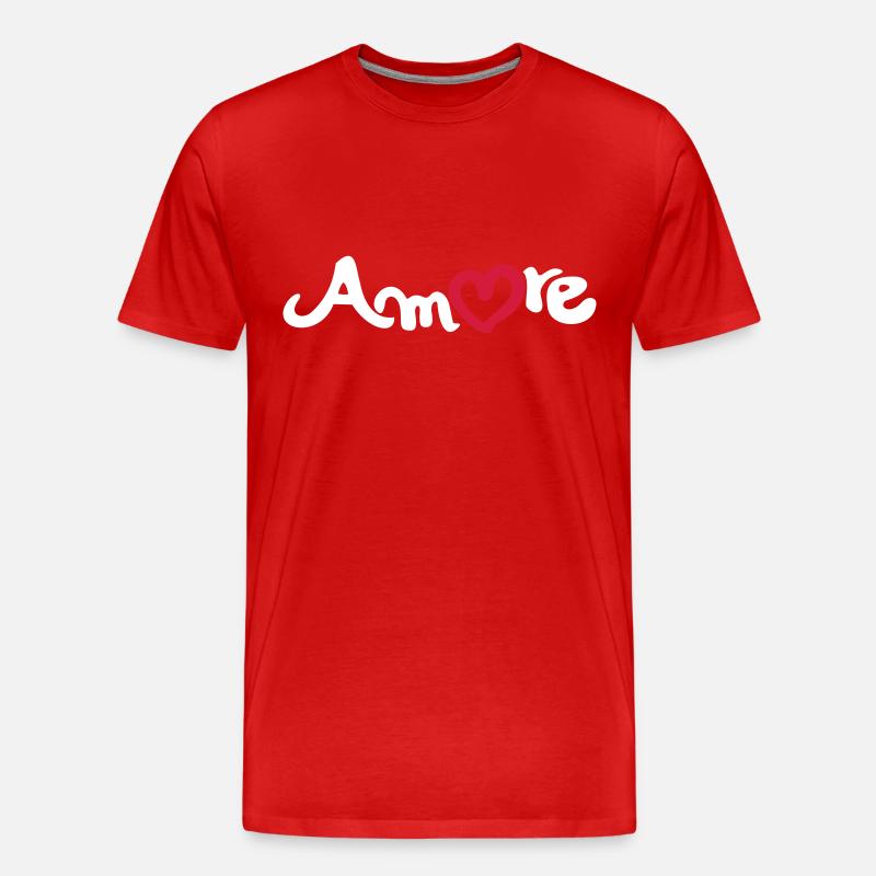 amore - Männer Premium Bio T-Shirt - Rot