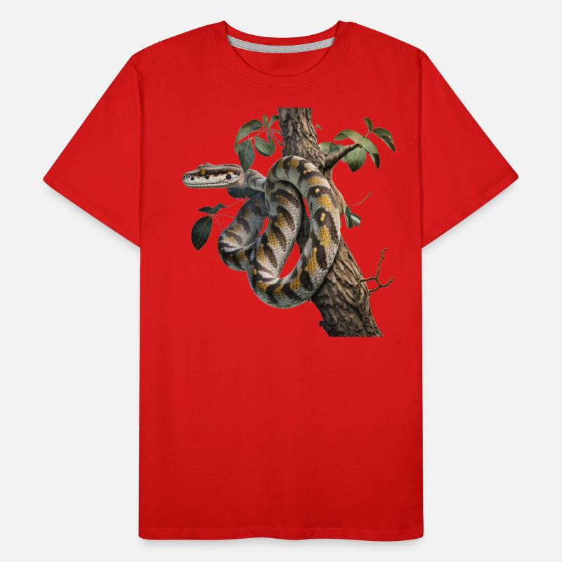 Python im Baum: Ein majestätisches Tier Männer Premium Bio T-Shirt