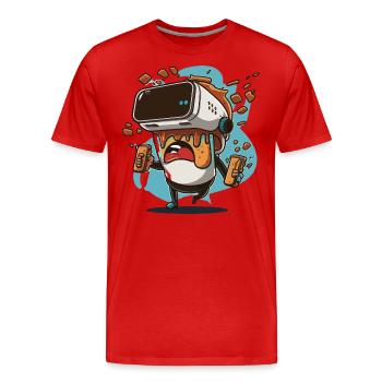 Future City VR - Männer Premium Bio T-Shirt - Rot - Vorne - Damien (186cm)