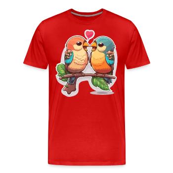 Liebe in Harmonie - Männer Premium Bio T-Shirt - Rot - Vorne - Damien (186cm)