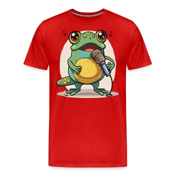 Frösche Melodie - Männer Premium Bio T-Shirt - Rot - Vorne - Damien (186cm)