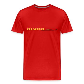 old school, oldschool, vinyl - Männer Premium Bio T-Shirt - Rot - Vorne - Damien (186cm)