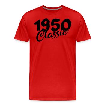 1950 Anniversaire 1950 né en 1950 Vintage - T-shirt bio Premium Homme - rouge - Devant - Damien (186cm)