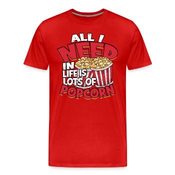 Popcorn Cinema Gift Gift Idea Film Mais Filma - Men's Premium Organic T-Shirt - red - Front - Damien (186cm)