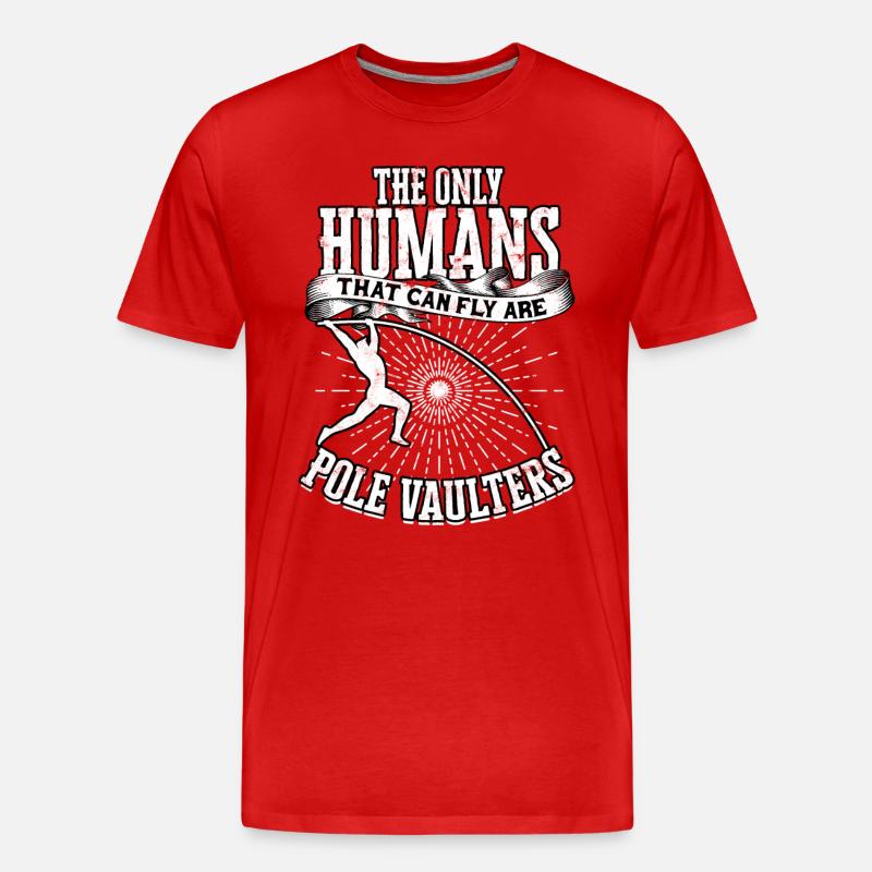 Pole Viertel und Feldstabhochsprung - Männer Premium Bio T-Shirt - Rot