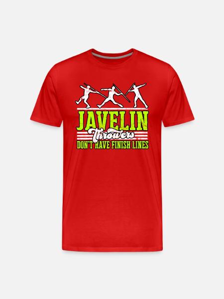 Speer wirft Leichtathletikwerke - Männer Premium Bio T-Shirt - Rot