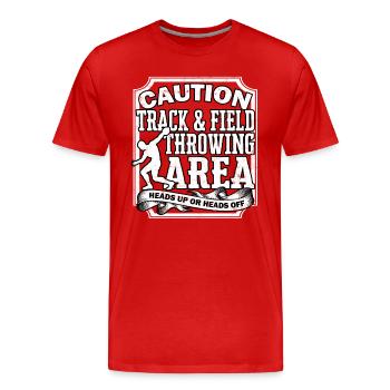 Discuss Litter Track and Field Shot - Men's Premium Organic T-Shirt - red - Front - Damien (186cm)