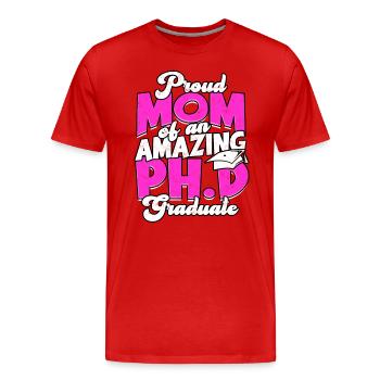 Mother of Ph.D. PhD students Philosophy PhD student - Men's Premium Organic T-Shirt - red - Front - Damien (186cm)