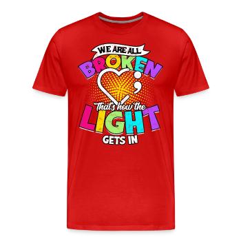 dépression dépressive triste idée cadeau malheureux - T-shirt bio Premium Homme - rouge - Devant - Damien (186cm)