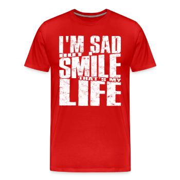 depression depressiv traurig geschenkidee unglückl - Männer Premium Bio T-Shirt - Rot - Vorne - Damien (186cm)